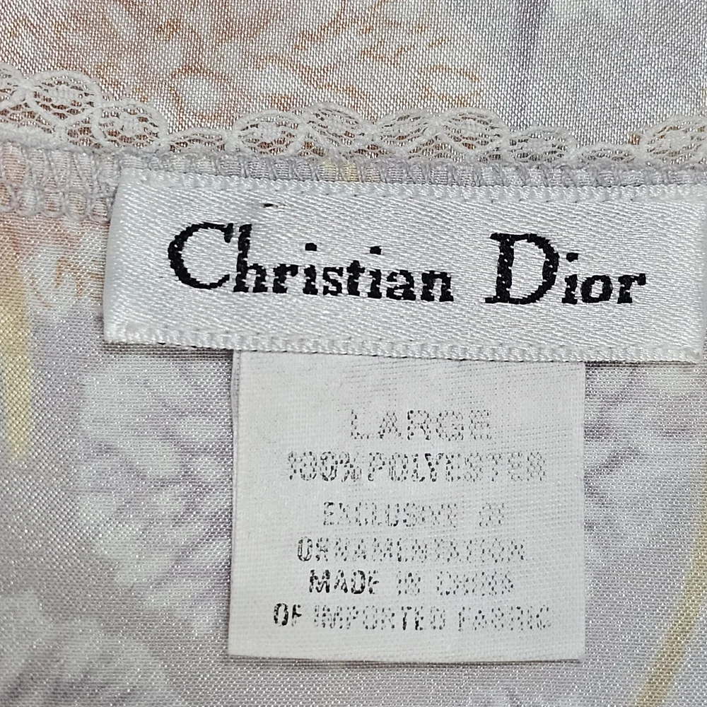 CHRISTIAN DIOR Women's Nightgown Large Lace Romantic Satin Floral Vintage‎ 90s - Picture 5 of 5